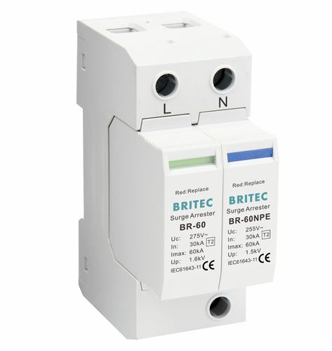 Type 2 surge protection unit - BR-60 1+1 series - Britec Electric Co., Ltd - class II / remote signaling / for telecom applications