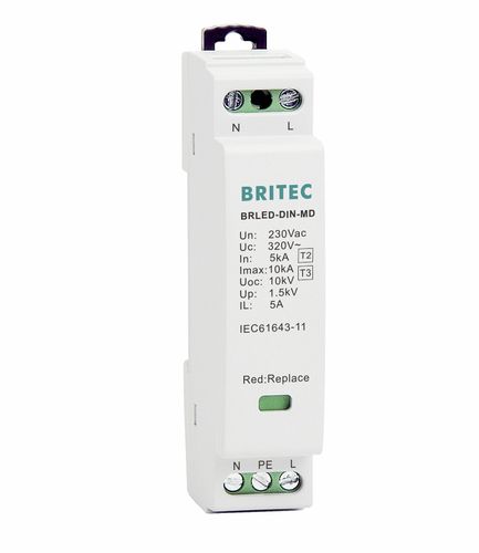 Type 2 surge protector - BRLED-DIN-MD - Britec Electric Co., Ltd - type 3 / class II / class III