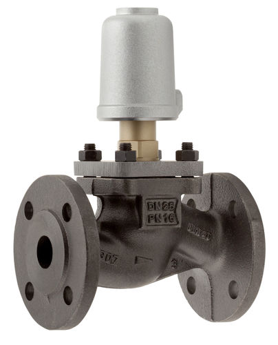 Pneumatically-operated valve - 7030 - Schubert & Salzer Control Systems GmbH - shut-off / for gas / flange
