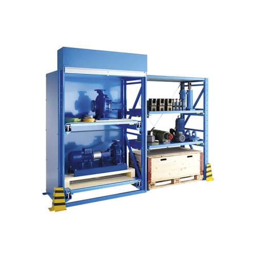 Shelving with shelves - LISTA - pull-out / compact / for heavy loads