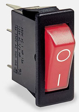 Rocker switch - max. 16 A, 250 V | 5500 - Arcolectric - single-pole / splash-resistant / electromechanical