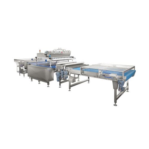 Vertical pastry injection line - Alimec - belt conveyor / volumetric