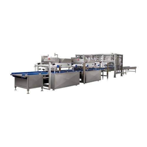 Vertical pastry injection line - Alimec - on tray
