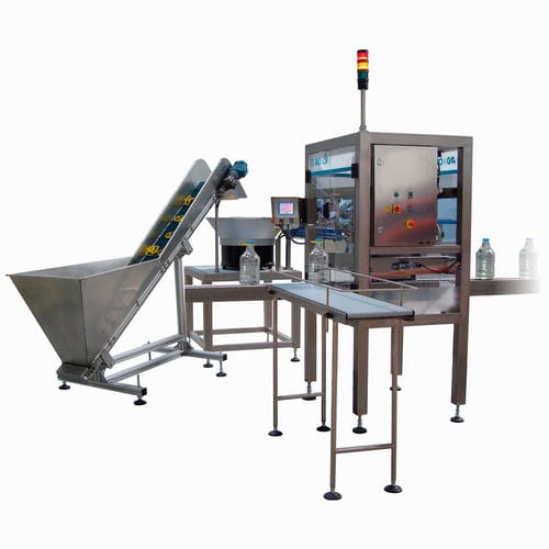 Neck handle applicator - SIA1000 - AND & OR - automatic / with conveyor / for bottles