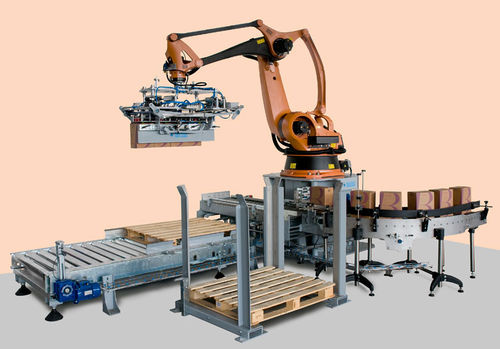 Robotic palletizing cell - MAS PACK - packaging / filling / for the food industry
