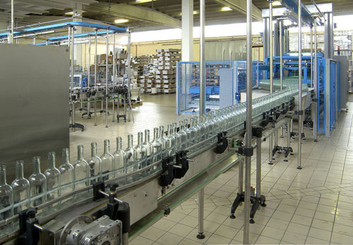 Belt conveyor - MAS PACK - horizontal / transport / for glass bottles