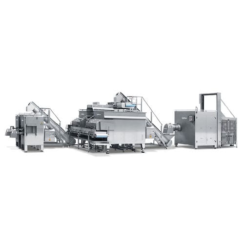 Weighing ground meat production line - AW 300 U / MR 2500 / MU 200 - Maschinenfabrik Seydelmann