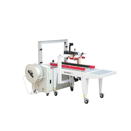 Adhesive tape case sealer - XT-553RLL + XT101F - DONGGUAN XUTIAN MACHINE CO.LTD. - automatic