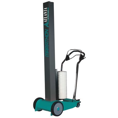 Semi-automatic stretch wrapping machine - Marathon - Atlanta Packaging UK LTD - with mechanic braking / pallet / mobile