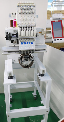Single-head embroidery machine - Wonyo  - 9 needles / CNC / flat