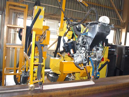 Submerged arc welding line - Techvagonmash - robotic / for beam