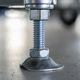 round tube foot / metal / threaded