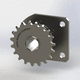 chain sprocket wheel / straight-toothed / shafted / with ball bearing