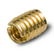 threaded insert / brass / round / for plastics