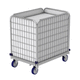 transport trolley / metal / polypropylene / for linen