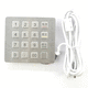 16-key keypad / panel-mount / brushed stainless steel / USB