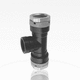 vacuum fitting / threaded / T / aluminum