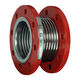 axial pipe expansion joint / metal / round / flange