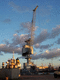 fixed crane / boom / handling / for container