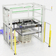 high level infeed palletizer / with stacker / for fruit / industrial