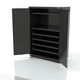 storage cabinet / floor-mounted / shelf / double-door