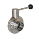 sanitary valve / butterfly / lever / 2-piece