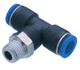 compressed air fitting / screw-in / T-shaped / polymer