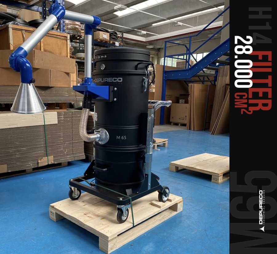 industrial vacuums M65 with articulated suction arm and adjustable