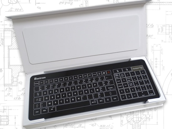 Bastron® B45-USB black - Glass keyboard with touchpad