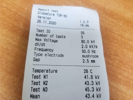 Oil breakdown voltage tester - TOR-80