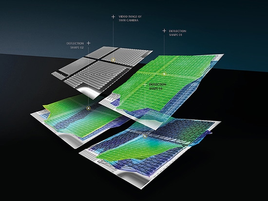 Operational deflection shapes and pure SWIR camera image of 2-axis accelerometer (FHG ENAS)