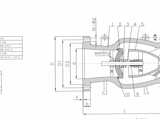 Drawing of the valve