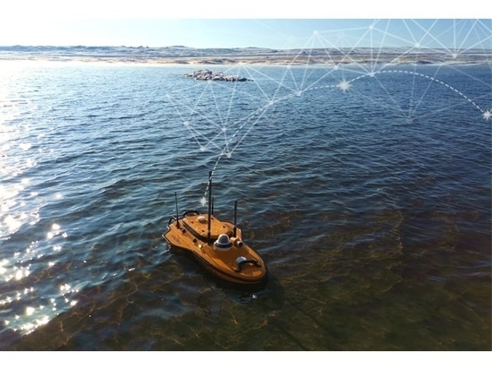 The Apache 3 USV, equipped with the GNSS IMU sensor and single beam echosounder