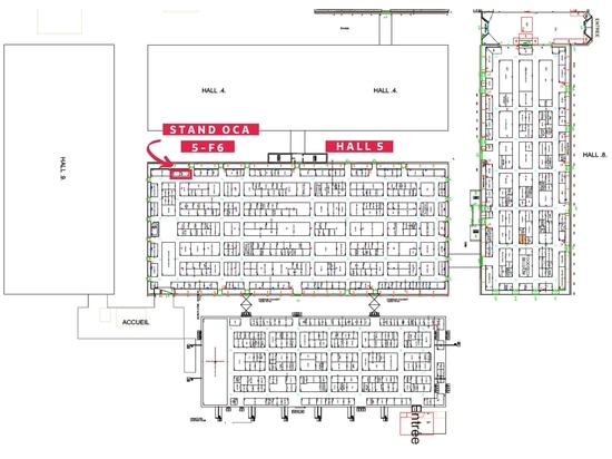 Plan of the OCA stand at the CFIA show in Rennes