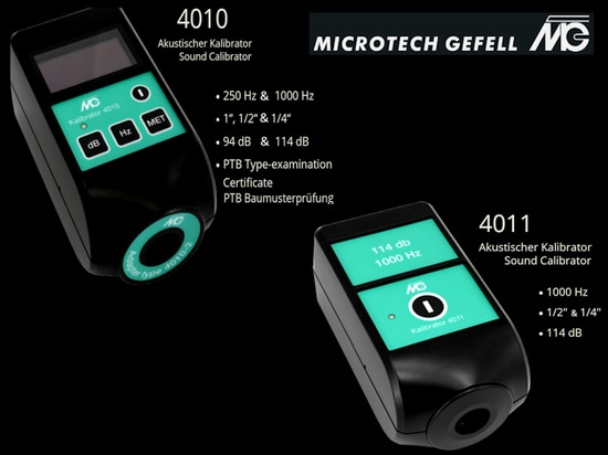 New Sound calibrators from Gefell- easy handling and precise calibrations The high-end sound calibrators 4010 and 4011