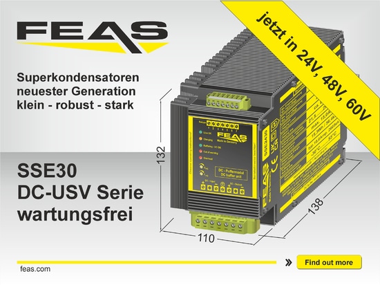 New DC UPS Series SSE30 from FEAS