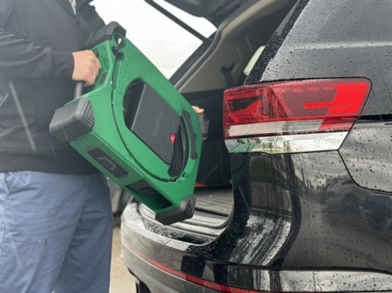 MiniFlex Plumbing Camera Being Loaded Into A Vehicle