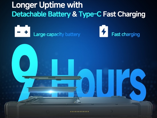 Longer Uptime wth detachable battery & type-C Fast Chariging