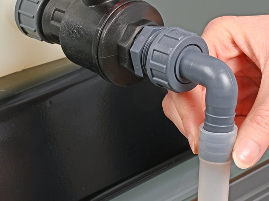 Ball valve made of polypropylene (PP) in robust industrial quality (Bürkle GmbH)