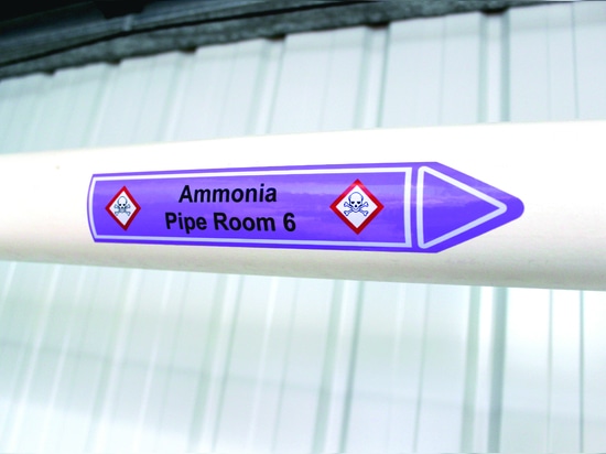 Example of Ammonia Directional PipeMarker Signage
