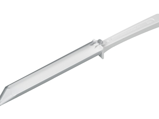 Disposable spatula with transparent sealing sleeve for sampling (Bürkle GmbH)