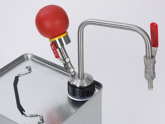 Solvent pump hand operated, for tin-foil canisters (Bürkle GmbH)