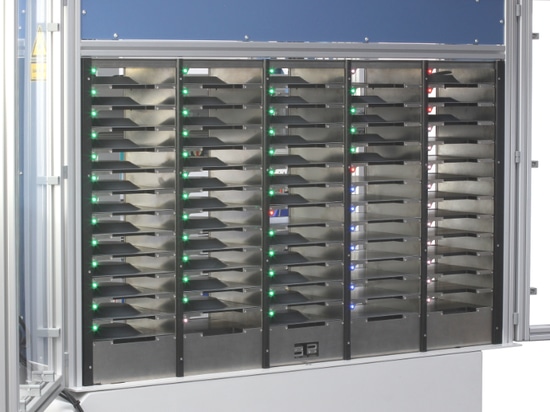 Automated sample magazine incl. status display