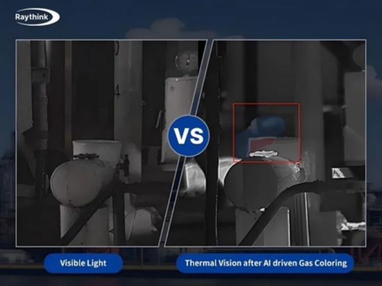 Gas leak detection: Visible light vs. thermal vision after AI driven gas coloring