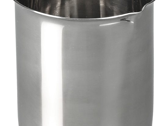Stainless steel laboratory beaker in classic shape
