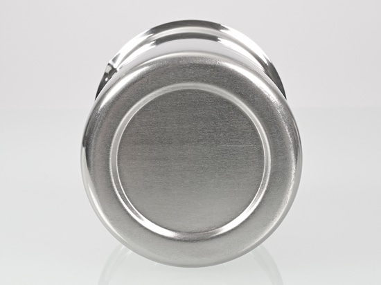 Stainless steel laboratory beaker in classic shape