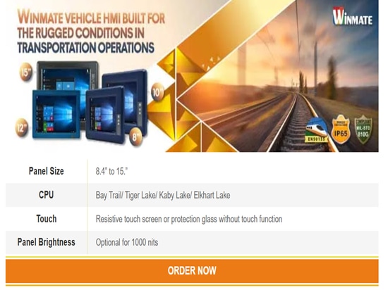 Winmate Vehicle HMI built for the rugged conditions in transportation operations