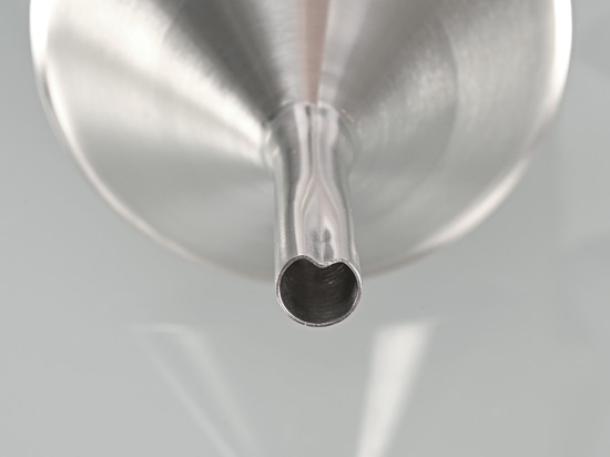 Sturdy stainless steel funnel for easy filling and pouring (Bürkle GmbH)