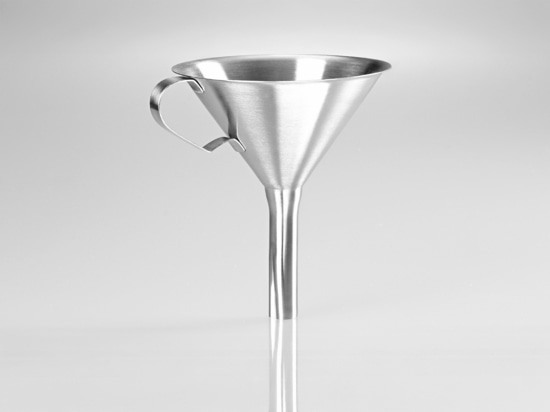 Sturdy stainless steel funnel for easy filling and pouring (Bürkle GmbH)