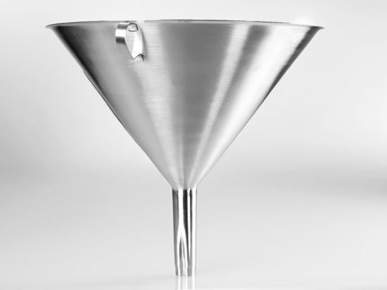 Sturdy stainless steel funnel for easy filling and pouring (Bürkle GmbH)
